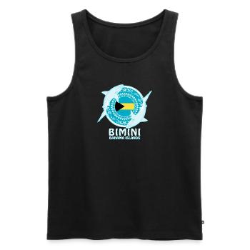 Bimini Bullenhai - Männer Premium Bio Tank Top - Schwarz - Vorne - Michal (187cm)