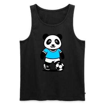 Panda footballeur mignon et stylé Kawaii Foot - Débardeur bio Premium Homme - noir - Devant - Michal (187cm)
