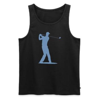 Golfspieler Silhouette - Abschlag Golf - Männer Premium Bio Tank Top - Schwarz - Vorne - AI Model Male 178 light (178cm)