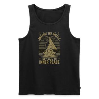 Segeln Yoga The Breeze Inner Peace - Männer Premium Bio Tank Top - Schwarz - Vorne - AI Model Male 178 light (178cm)