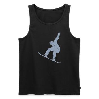 Minimalist Snowboard Silhouette Winter Sports - Men's Premium Organic Tank Top - black - Front - Michal (187cm)