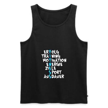 Erfolg Training Motivation Fitness - Männer Premium Bio Tank Top - Schwarz - Vorne - Michal (187cm)