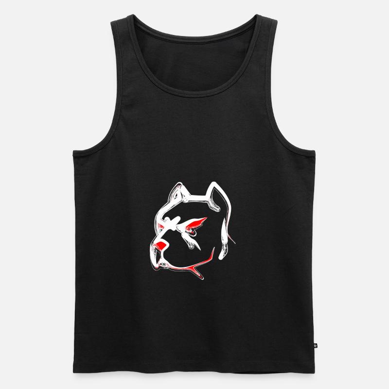 Design eines Pitbull Kopfes Gesicht - Männer Premium Bio Tank Top - Schwarz
