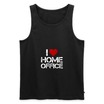 J'adore la tenue de bureau à domicile - Débardeur bio Premium Homme - noir - Devant - AI Model Male 178 light (178cm)