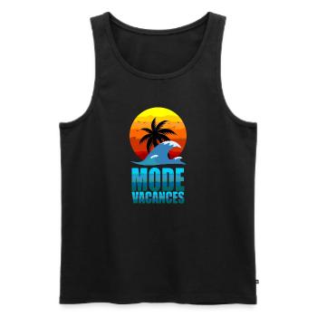 Mode Vacances - Débardeur bio Premium Homme - noir - Devant - Michal (187cm)