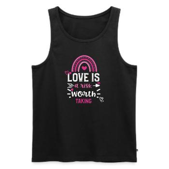 Love is a risk worth taking - Men's Premium Organic Tank Top - black - Front - Michal (187cm)