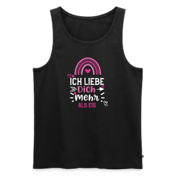 Ich liebe Dich mehr als Eis - Männer Premium Bio Tank Top - Schwarz - Vorne - Michal (187cm)