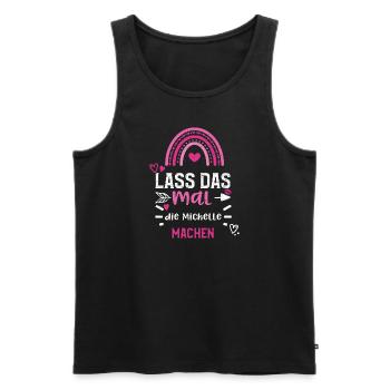 Lass das mal die Michelle machen - Männer Premium Bio Tank Top - Schwarz - Vorne - AI Model Male 178 light (178cm)