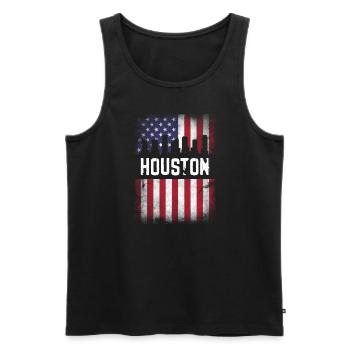 Conception du drapeau de Houston USA pour les fiers résidents de Houston - Débardeur bio Premium Homme - noir - Devant - AI Model Male 178 light (178cm)