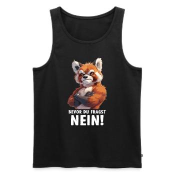 Panda roux chat ours panda roux avant que vous ne demandiez - Débardeur bio Premium Homme - noir - Devant - Michal (187cm)