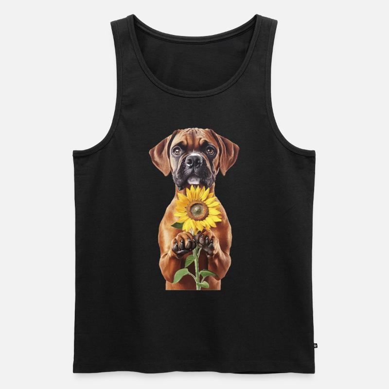 Boxer - Männer Premium Bio Tank Top - Schwarz