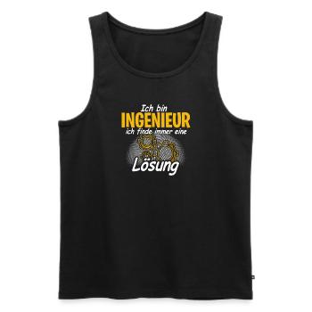 Ich finde immer eine Lösung Ingenieur Genie Lustig - Männer Premium Bio Tank Top - Schwarz - Vorne - AI Model Male 178 light (178cm)