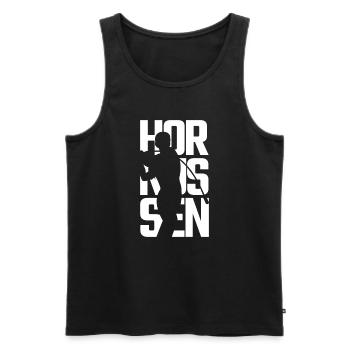 Hornussen Schrift mit Vektor - Männer Premium Bio Tank Top - Schwarz - Vorne - Michal (187cm)