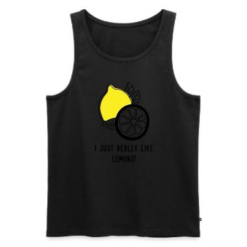 Ironic Quote Limonade au jus de citron d'été - Débardeur bio Premium Homme - noir - Devant - Michal (187cm)