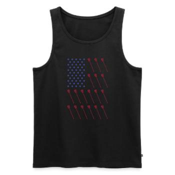Sport Us Flag Lacrosse - Men's Premium Organic Tank Top - black - Front - Michal (187cm)