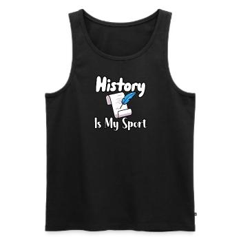 Geschichte ist mein Sport - Männer Premium Bio Tank Top - Schwarz - Vorne - Michal (187cm)