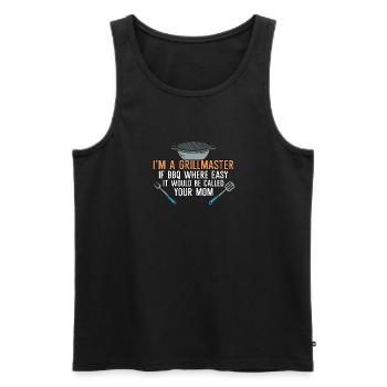 Ich bin ein Grillmeister Wenn BBQ einfach wäre, hi - Männer Premium Bio Tank Top - Schwarz - Vorne - Michal (187cm)