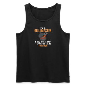 Ich bin ein Grillmeister Wenn BBQ einfach wäre, hi - Männer Premium Bio Tank Top - Schwarz - Vorne - Michal (187cm)