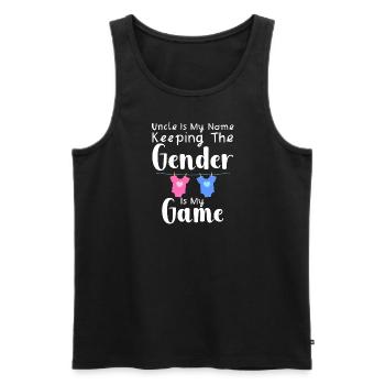 Onkel ist mein Name, das Geschlecht ist mein Spiel - Männer Premium Bio Tank Top - Schwarz - Vorne - Michal (187cm)