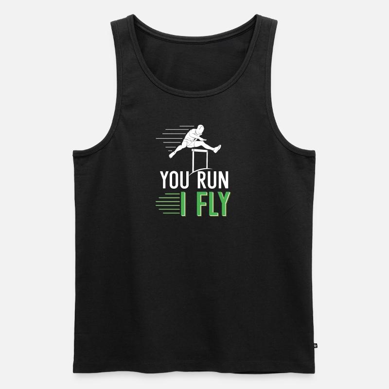 Du rennst, ich fliege - Männer Premium Bio Tank Top - Schwarz