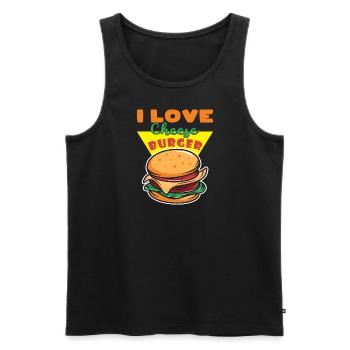 I Love Cheese Burger - Männer Premium Bio Tank Top - Schwarz - Vorne - Michal (187cm)