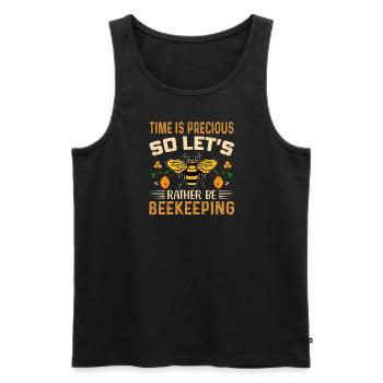 Zeit ist kostbar, also lassen Sie uns - Männer Premium Bio Tank Top - Schwarz - Vorne - AI Model Male 178 light (178cm)