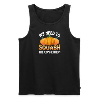 Wir müssen die Konkurrenz unterdrücken - Männer Premium Bio Tank Top - Schwarz - Vorne - Michal (187cm)