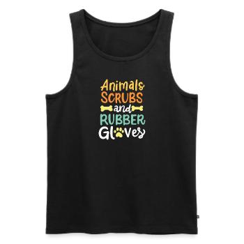 Tiere, Kittel und Gummihandschuhe Vet Veterinärmed - Männer Premium Bio Tank Top - Schwarz - Vorne - AI Model Male 178 light (178cm)