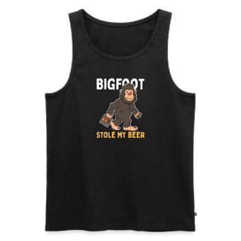 Bigfoot hat mein Bier gestohlen - Männer Premium Bio Tank Top - Schwarz - Vorne - AI Model Male 178 light (178cm)