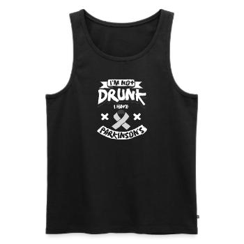 Ich bin nicht betrunken, ich habe Parkinson - Männer Premium Bio Tank Top - Schwarz - Vorne - Michal (187cm)