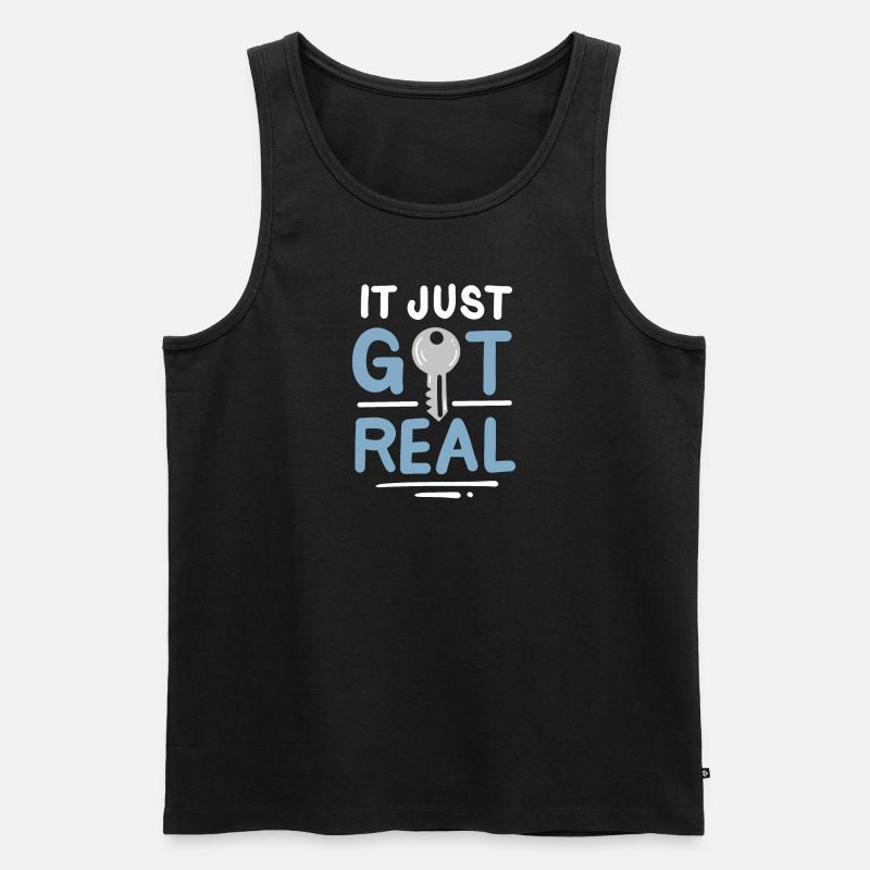 Es wurde gerade real - Männer Premium Bio Tank Top - Schwarz