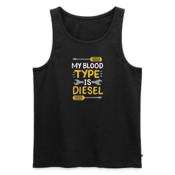 Meine Blutgruppe ist Diesel - Männer Premium Bio Tank Top - Schwarz - Vorne - Michal (187cm)