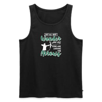 Nicht alle, die wandern, sind verloren Einige such - Männer Premium Bio Tank Top - Schwarz - Vorne - AI Model Male 178 light (178cm)