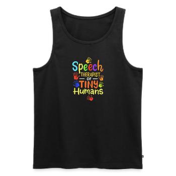 Sprachtherapeutin für winzige Menschen - Männer Premium Bio Tank Top - Schwarz - Vorne - Michal (187cm)