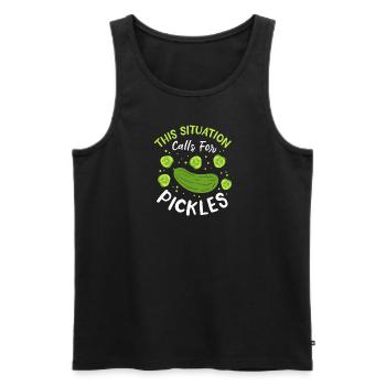 Diese Situation schreit nach Essiggurken - Männer Premium Bio Tank Top - Schwarz - Vorne - AI Model Male 178 light (178cm)