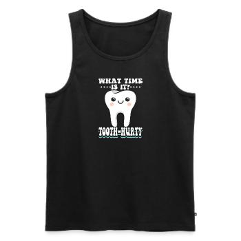 Wie spät ist es? Zahnschmerzen - Männer Premium Bio Tank Top - Schwarz - Vorne - AI Model Male 178 light (178cm)