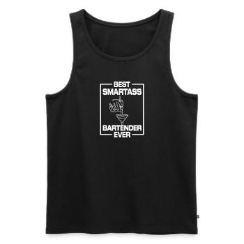 Bester Klugscheißer-Barkeeper aller Zeiten - Männer Premium Bio Tank Top - Schwarz - Vorne - AI Model Male 178 light (178cm)