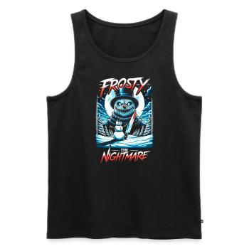 Frosty The Nightmare Festive Slasher Candy Cane - Männer Premium Bio Tank Top - Schwarz - Vorne - AI Model Male 178 light (178cm)
