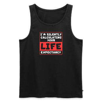 Lebenserwartung - Männer Premium Bio Tank Top - Schwarz - Vorne - Michal (187cm)