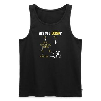 Sind Sie gelangweilt? - Männer Premium Bio Tank Top - Schwarz - Vorne - Michal (187cm)