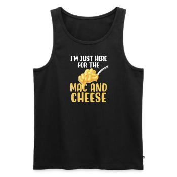 Ich bin nur wegen des Mac & Cheese hier - Männer Premium Bio Tank Top - Schwarz - Vorne - AI Model Male 178 light (178cm)