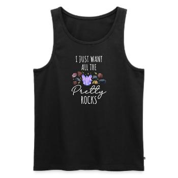 Ich will nur all die hübschen Steine - Männer Premium Bio Tank Top - Schwarz - Vorne - Michal (187cm)