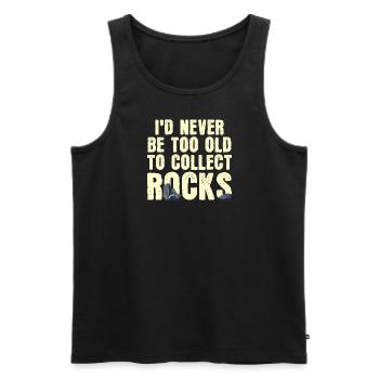 Ich werde nie zu alt sein, um Steine zu sammeln - Männer Premium Bio Tank Top - Schwarz - Vorne - Michal (187cm)
