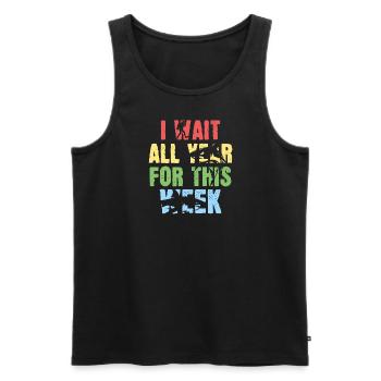 Ich warte das ganze Jahr auf diese Woche - Männer Premium Bio Tank Top - Schwarz - Vorne - Michal (187cm)