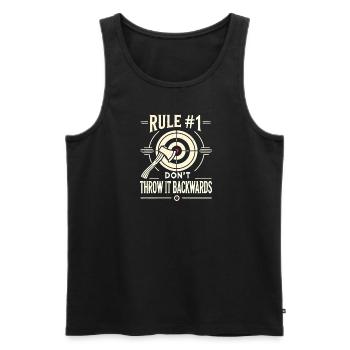 Regel Nr. 1: Wirf es nicht nach hinten - Männer Premium Bio Tank Top - Schwarz - Vorne - AI Model Male 178 light (178cm)