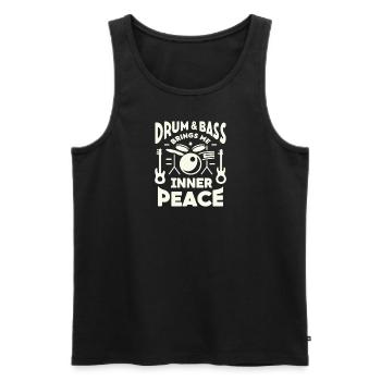 Drum and Bass bringt mir inneren Frieden - Männer Premium Bio Tank Top - Schwarz - Vorne - AI Model Male 178 light (178cm)