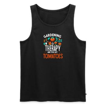 Gartenarbeit ist billiger als Therapie und man bek - Männer Premium Bio Tank Top - Schwarz - Vorne - AI Model Male 178 light (178cm)