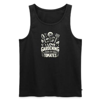 Ich liebe Gartenarbeit von meinen Kopftomaten - Männer Premium Bio Tank Top - Schwarz - Vorne - Michal (187cm)