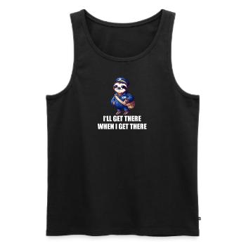 Ich werde es schaffen, wenn ich es schaffe - Männer Premium Bio Tank Top - Schwarz - Vorne - Michal (187cm)