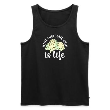 Minz-Schoko-Chip ist Leben - Männer Premium Bio Tank Top - Schwarz - Vorne - AI Model Male 178 light (178cm)